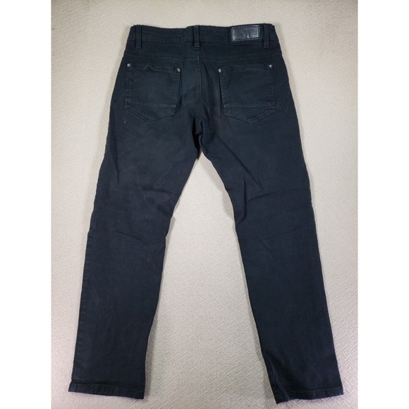 WT02 Jeans Mens 34×30 Black Denim Mid Rise Straight Wide Leg Gurnge Outdoor - Picture 8 of 9